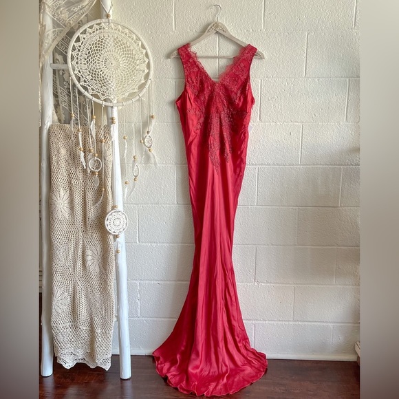 NWT Free People X Brenda Knight Laced Maxi Slip Dress - Picture 3 of 16